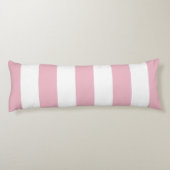 Roze strepen, witte strepen, gestreept patroon lichaamskussen (Achterkant)