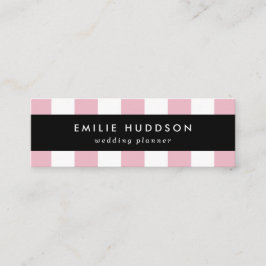 Roze strepen, witte strepen, gestreept patroon mini visitekaartje