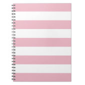 Roze strepen, witte strepen, gestreept patroon notitieboek (Voorkant)