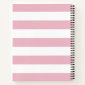 Roze strepen, witte strepen, gestreept patroon notitieboek (Achterkant)