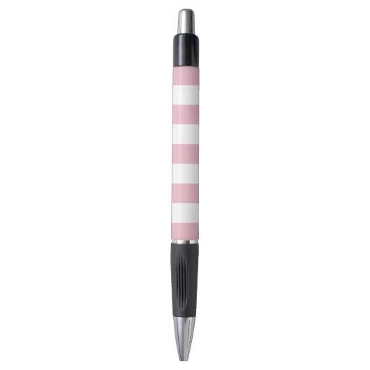 Roze strepen, witte strepen, gestreept patroon pen (Voorkant Verticaal)