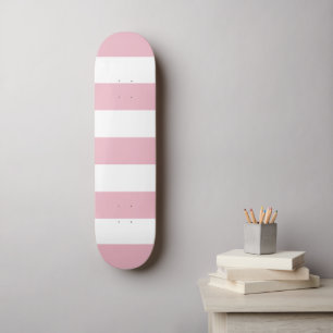 Roze strepen, witte strepen, gestreept patroon persoonlijk skateboard