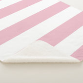 Roze strepen, witte strepen, gestreept patroon sherpa deken (3/4)