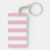 Roze strepen, witte strepen, gestreept patroon sleutelhanger (achterkant)