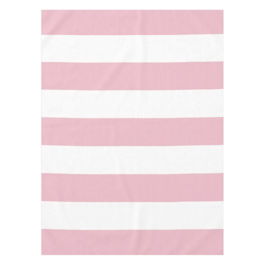 Roze strepen, witte strepen, gestreept patroon tafelkleed (Voorkant)