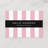 Roze strepen, witte strepen, gestreept patroon visitekaartje (Voorkant)