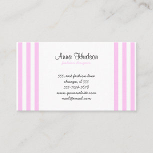 Roze strepen, witte strepen, gestreept patroon visitekaartje