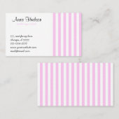 Roze strepen, witte strepen, gestreept patroon visitekaartje (Voorkant / Achterkant)