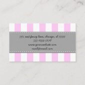 Roze strepen, witte strepen, gestreept patroon visitekaartje (Achterkant)