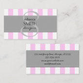 Roze strepen, witte strepen, gestreept patroon visitekaartje (Voorkant / Achterkant)