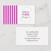 Roze strepen, witte strepen, gestreept patroon visitekaartje (Voorkant / Achterkant)