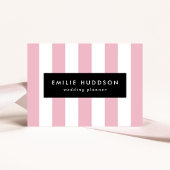 Roze strepen, witte strepen, gestreept patroon visitekaartje
