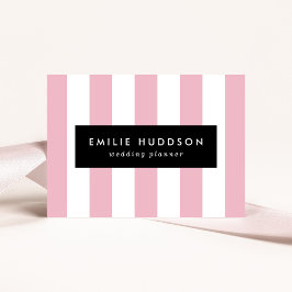 Roze strepen, witte strepen, gestreept patroon visitekaartje