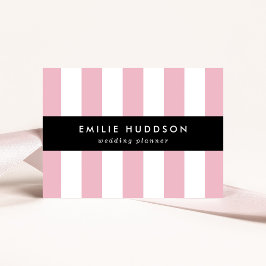 Roze strepen, witte strepen, gestreept patroon visitekaartje