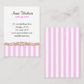 Roze strepen, witte strepen, gestreept patroon visitekaartje (Voorkant / Achterkant)