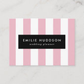 Roze strepen, witte strepen, gestreept patroon visitekaartje (Voorkant)