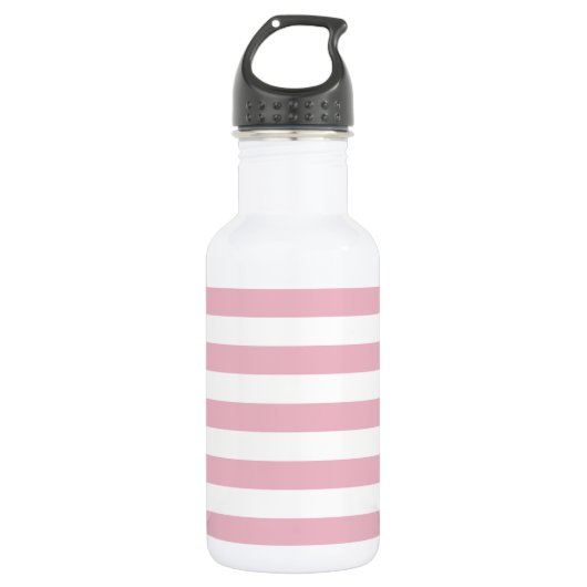 Roze strepen, witte strepen, gestreept patroon waterfles (Voorkant)