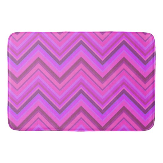 Roze strepen zigzagpatroon badmat (Voorkant)