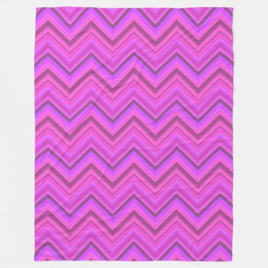 Roze strepen zigzagpatroon fleece deken (Voorkant)