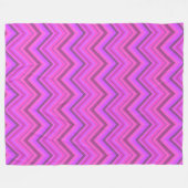 Roze strepen zigzagpatroon fleece deken (Voorkant (Horizontaal))