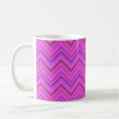 Roze strepen zigzagpatroon koffiemok (Links)