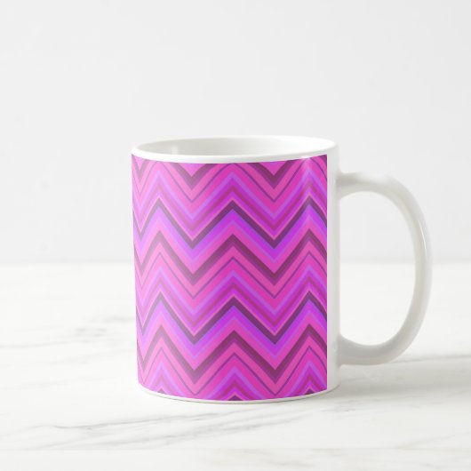 Roze strepen zigzagpatroon koffiemok (Rechts)