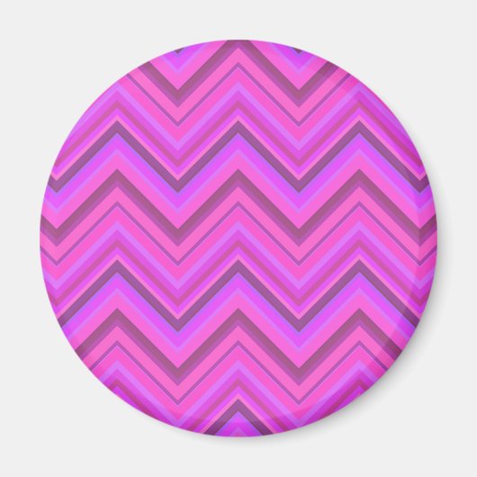 Roze strepen zigzagpatroon magneet (Voorkant)