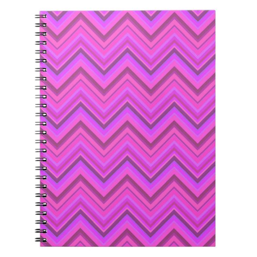 Roze strepen zigzagpatroon notitieboek (Voorkant)