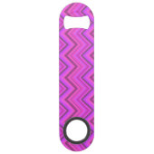 Roze strepen zigzagpatroon speed flessenopener (Achterkant)