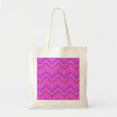 Roze strepen zigzagpatroon tote bag (Voorkant)