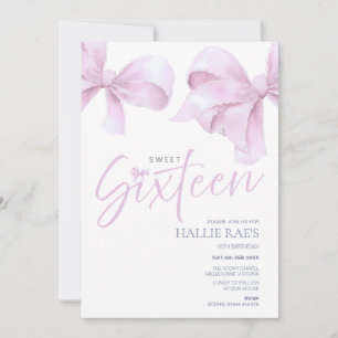 Roze strik 16e verjaardag Sweet Sixteen Kaart