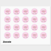 roze strik aanpasbare sticker (Vel)