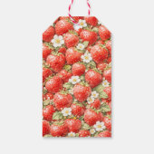 Roze strik aardbei babyshower dank je cadeaulabel (Achterkant)
