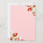 Roze Strik Aardbei Bruiloft Uitnodiging (Achterkant)