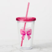 Roze Strik Acryl Drinkbeker (Achterkant)