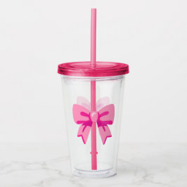 Roze Strik Acryl Drinkbeker
