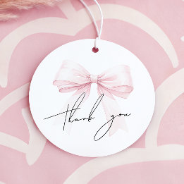 Roze Strik Afstudeer Favor Tags Bedankjes Labels