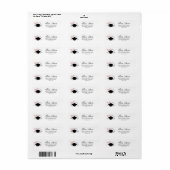 Roze Strik Afstudeer Retouradres Etiket (Full Sheet)