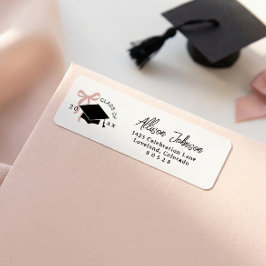Roze Strik Afstudeer Retouradres Etiket