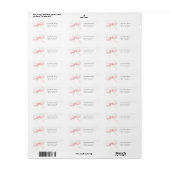 Roze Strik Afstudeer Watercolor Adreslabel Etiket (Full Sheet)