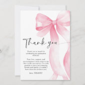 Roze Strik Afstuderen Bedankkaart (Voorkant)