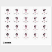 Roze strik Afstuderen ze verdiende het cupcake top Ronde Sticker (Vel)