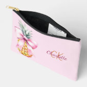Roze strik ananas tropisch monogram etui (Open)