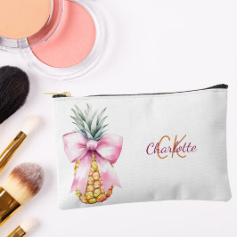 Roze strik ananas tropische zomer monogram etui
