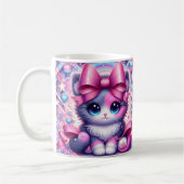 Roze Strik Anime Kitten Koffiemok (Links)