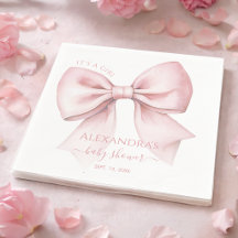 Roze Strik Baby Borrel Het is een Meisje Schattig 