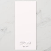 Roze Strik Baby Borrel Menu (Achterkant)