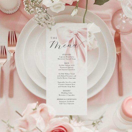 Roze Strik Baby Borrel Menu
