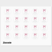 Roze Strik Baby Borrel Ronde Sticker (Vel)
