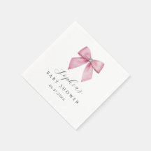 Roze Strik Baby Borrel